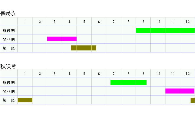 栽培カレンダー